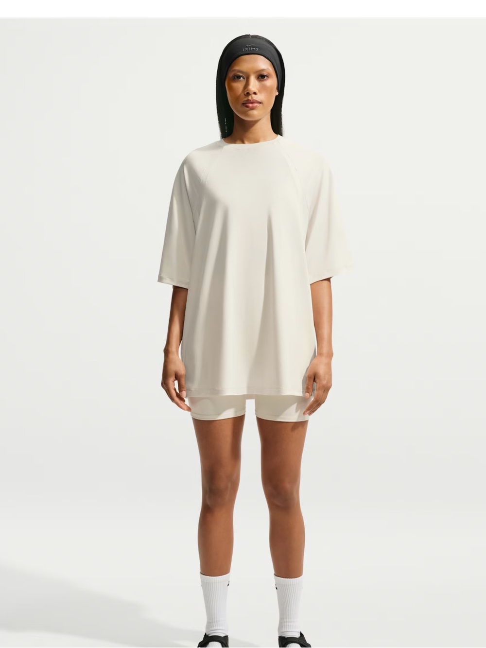 NikeSKIMS Airy Oversized Short Sleeve Crewneck Tee in Light Cream